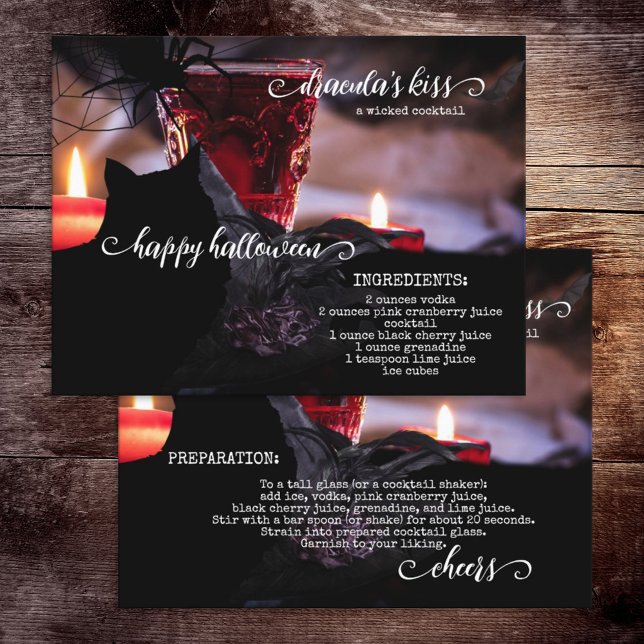 Carte postale Halloween Recette Cocktail (Créateur téléchargé)