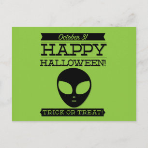 Carte Postale Halloween rétro typographique