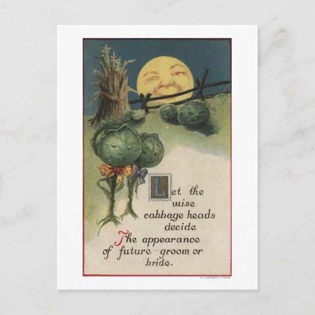 Carte Postale Halloween SalutationChou Anthropomorphisme (Devant)