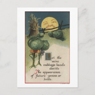 Carte Postale Halloween SalutationChou Anthropomorphisme