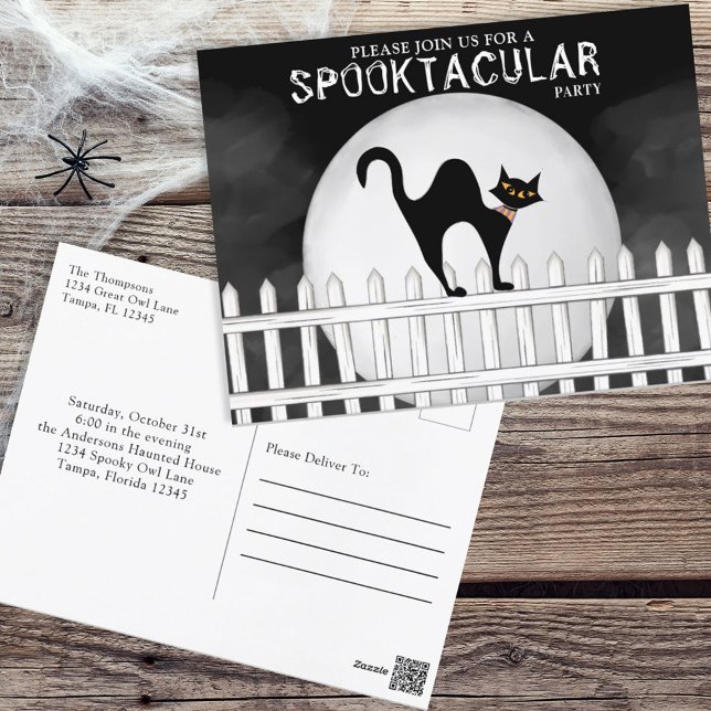 Carte Postale Halloween Spooktacular Éffrayant Whimsical Black C (Créateur téléchargé)