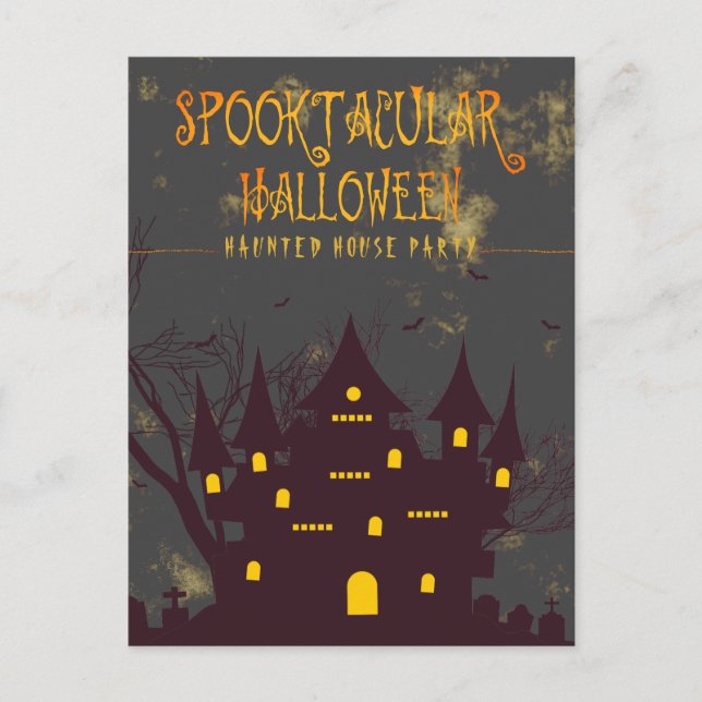 Carte Postale Halloween taculaire Haunted House Party (Devant)