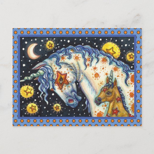 CARTE POSTALE HALLOWEEN UNICORNS, STAR HORSE & IMAGINAIRE COLT (Devant)