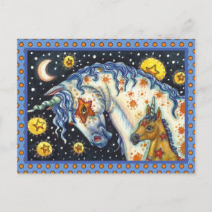 CARTE POSTALE HALLOWEEN UNICORNS, STAR HORSE & IMAGINAIRE COLT