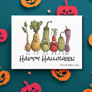 Carte Postale Halloween veggie effrayée drôle