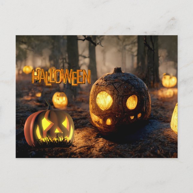Carte Postale Halloween Very Scary Carved Pumpkins (Devant)