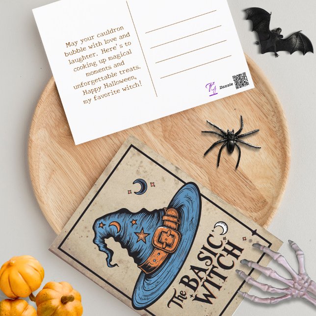 Carte postale Halloween Vintage Basic Witch (Créateur téléchargé)