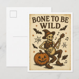 Carte Postale Halloween vintage Bone to be Wild