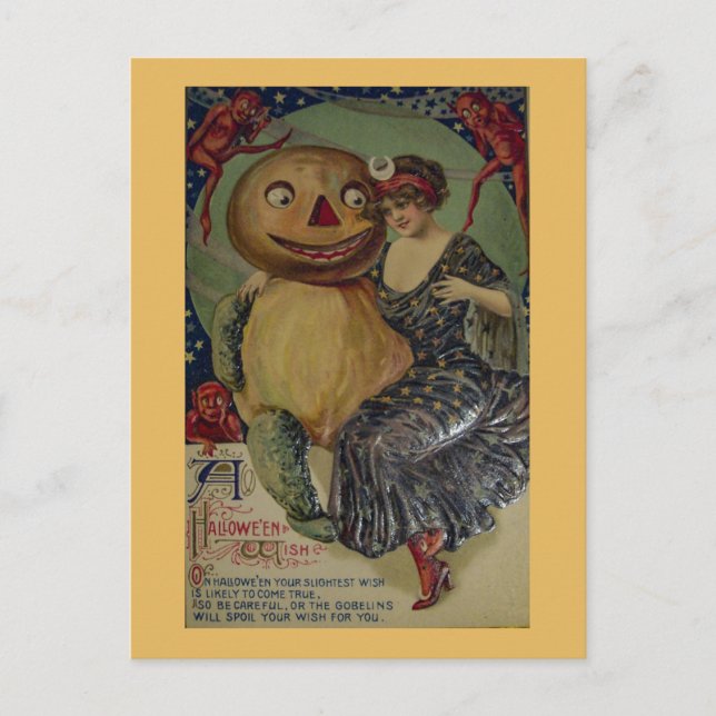 Carte Postale Halloween Vintage éffrayant (Devant)