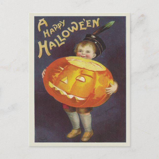 Carte Postale Halloween vintage et heureux (Devant)