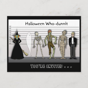 Carte Postale Halloween Who-Dunnit Invitation