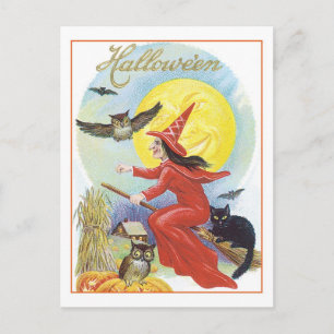 Carte Postale Halloween Witch