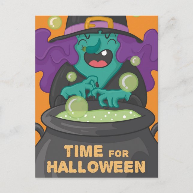 Carte Postale Halloween Witch (Devant)
