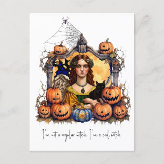 Carte Postale Halloween Witch avec citation
