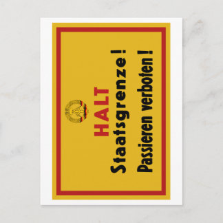 Carte Postale Halt Staatsgrenze ! Symbole de Berlin