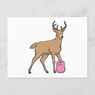 Carte Postale Haltère de forme physique de cerf