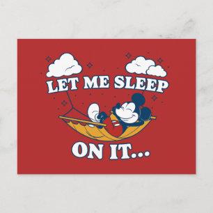 Carte Postale Hamac de Mickey Mouse "Laissez-moi dormir dessus…"