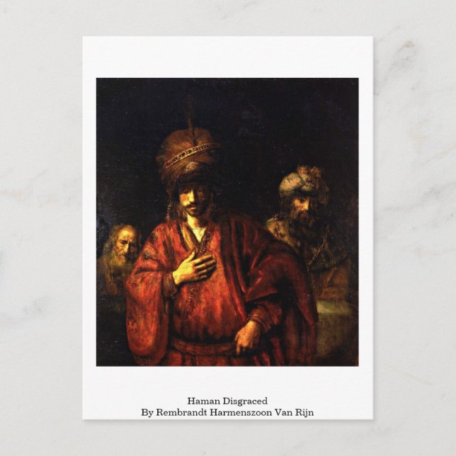 Carte Postale Haman Mécontent De Rembrandt Harmenszoon Van Rijn (Devant)