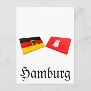 Carte Postale Hambourg (Allemagne) Drapeaux
