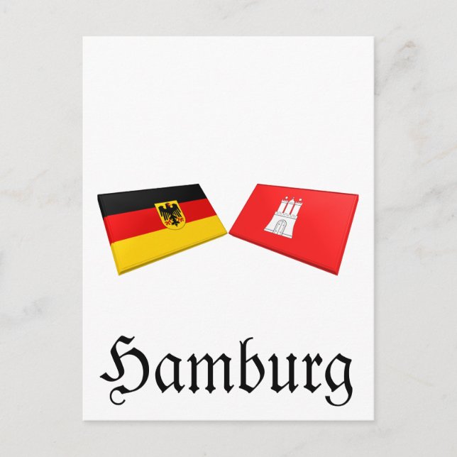 Carte Postale Hambourg (Allemagne) Drapeaux (Devant)