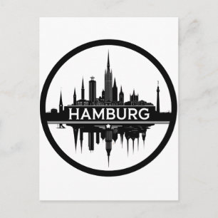 Carte Postale Hambourg Allemagne Toits – Ciel de la Ville Rétro 