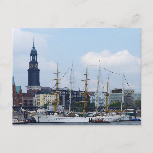 Carte Postale Hambourg Harbor Port Michel Allemagne (Devant)