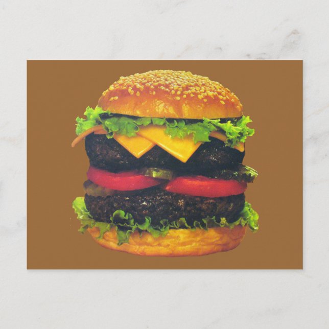 Carte Postale Hamburger de luxe double au fromage (Devant)