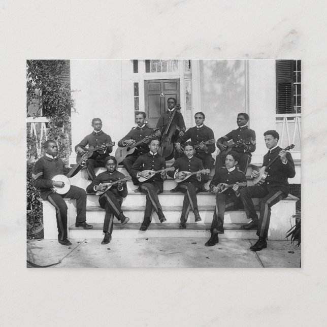 Carte Postale Hampton Institute Musicians, années 1890 (Devant)