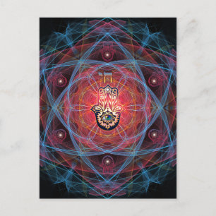 Carte Postale Hamsa - CHAI - Géométrie sacrée