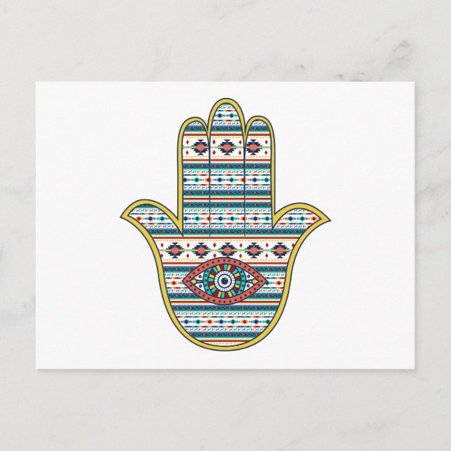 Carte Postale HAMSA Main du symbole Fatima (Devant)