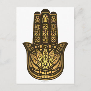 Carte Postale Hamsa Mains Mal Mal Oeil Spirituel
