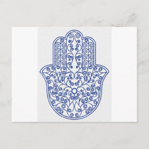 Carte Postale hamsa*tunis*maroc*henné*bleu
