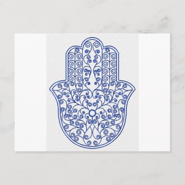Carte Postale hamsa*tunis*maroc*henné*bleu (Devant)