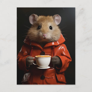 Carte Postale Hamster Adorable Avec Beurre de Cacahuète dans une