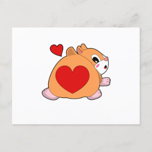 Carte Postale Hamster au coeur
