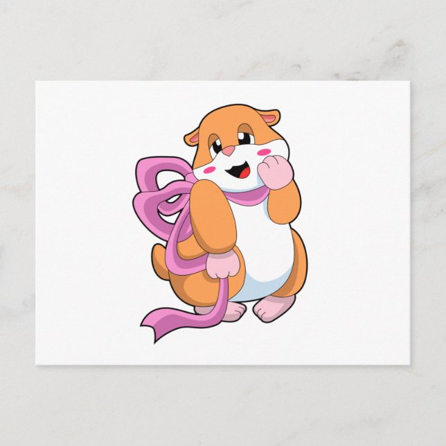 Carte Postale Hamster avec ruban (Devant)