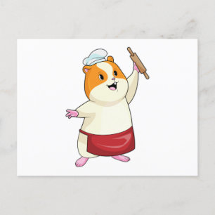 Carte Postale Hamster comme boulon avec broche à rouleaux