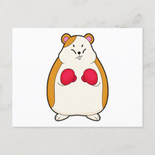 Carte Postale Hamster en boxeur avec gants de boxe