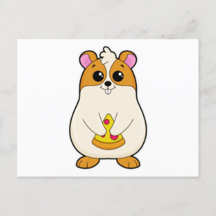 Carte Postale Hamster mangeant de la pizza