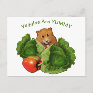 Carte Postale Hamster mignon : Les légumes Sont Yummy : Santé, n