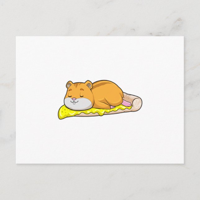 Carte Postale Hamster & Pizza au fromage (Devant)