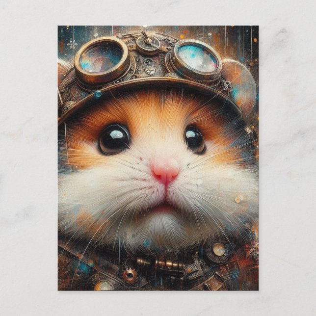 Carte Postale Hamster Steampunk (Devant)