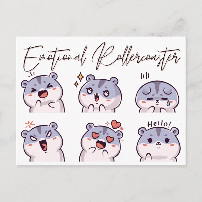 Carte Postale Hamsters de Rollercoaster Émotionnel (Devant)