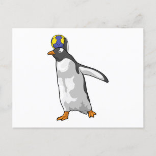 Carte Postale Handball joueur de pingouin Handball