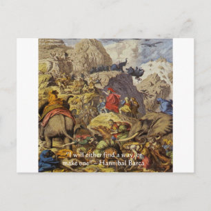 Carte Postale Hannibal Barca & Army & Quota Venin & Cards