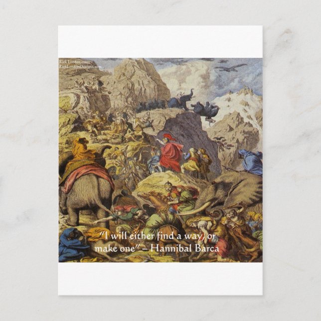 Carte Postale Hannibal Barca & Army & Quota Venin & Cards (Devant)