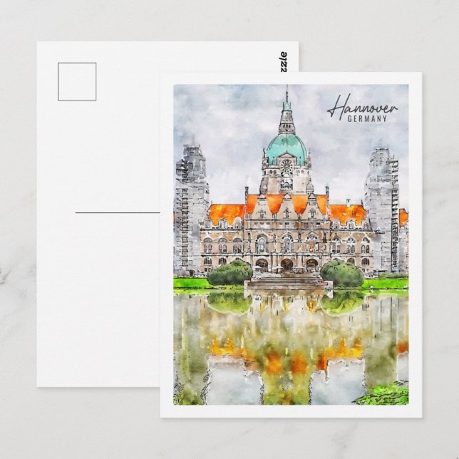 Carte Postale Hannover Allemagne Travel Place Waterton (Devant / Derrière)