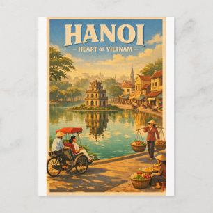 Carte Postale Hanoi, Vietnam, dans un voyage rétro classique