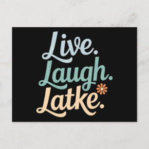 Carte Postale Hanoukka Live Laugh Latke Funny Holiday Family