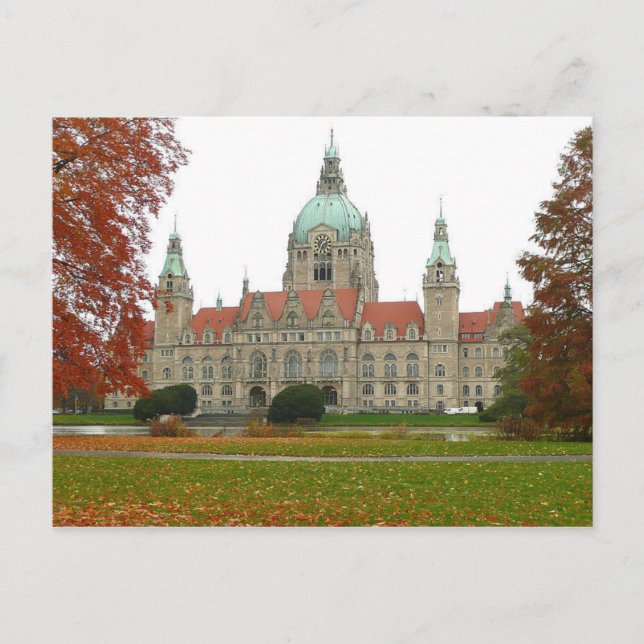 Carte postale Hanovre Neues Rathaus Herbst, Allema (Devant)